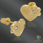 Dainty 14K Gold Heart Baby Earrings with CZ – Sweet & Safe for Little Ears