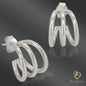 Multilayer C-Shaped Hoop Earrings in 925 Sterling Silver – Sleek Contemporary Style