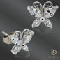 925 Sterling Silver Butterfly Stud Earrings – Sparkling CZ Wings for a Graceful Look