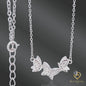 Triple Butterfly Cable Link Chain in 925 Sterling Silver – 16" + 1" Adjustable