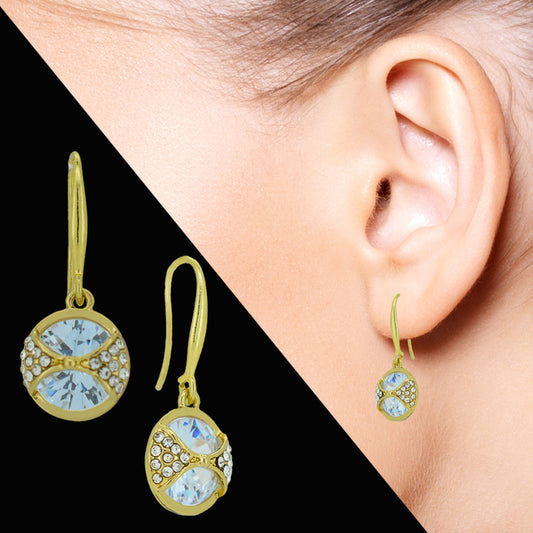 Old Hollywood Glam: Vintage Gold Crystal Ball Drop Earrings