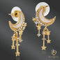 Starry Night Drop Earrings – Bling Rhinestones on Brass  S925 Silver Post for Sensitive Ears