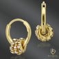 Korean-Inspired Diamond Hoop Earrings – Geometric Brass Huggies for Bold Style