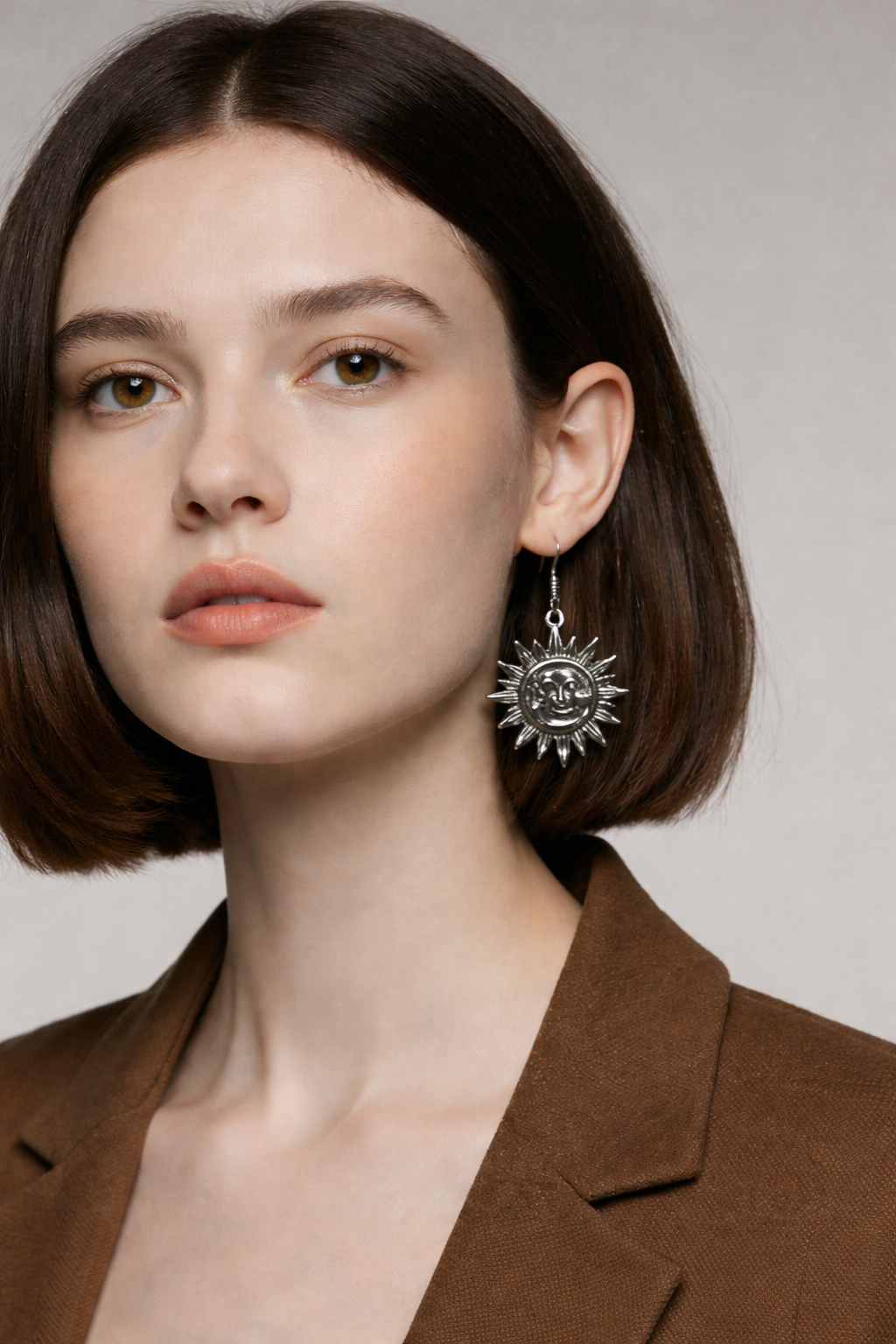 “Asymmetry of Light: Vintage Sun & Moon” Earrings Hooks