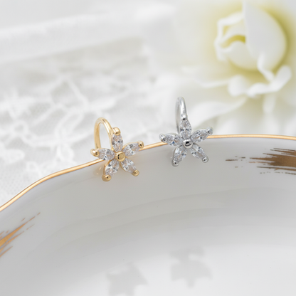 Flower Design Hoops Piercing 20g - Copper Material