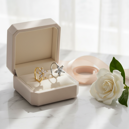 Flower Design Hoops Piercing 20g - Copper Material