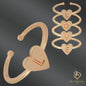 4 Pcs Gold Plated LOVE Letters Rings Adjustable Initial Letter Heart Rings Copper